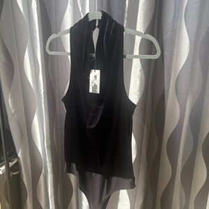 Sincerely Jules Black Velvet Bodysuit